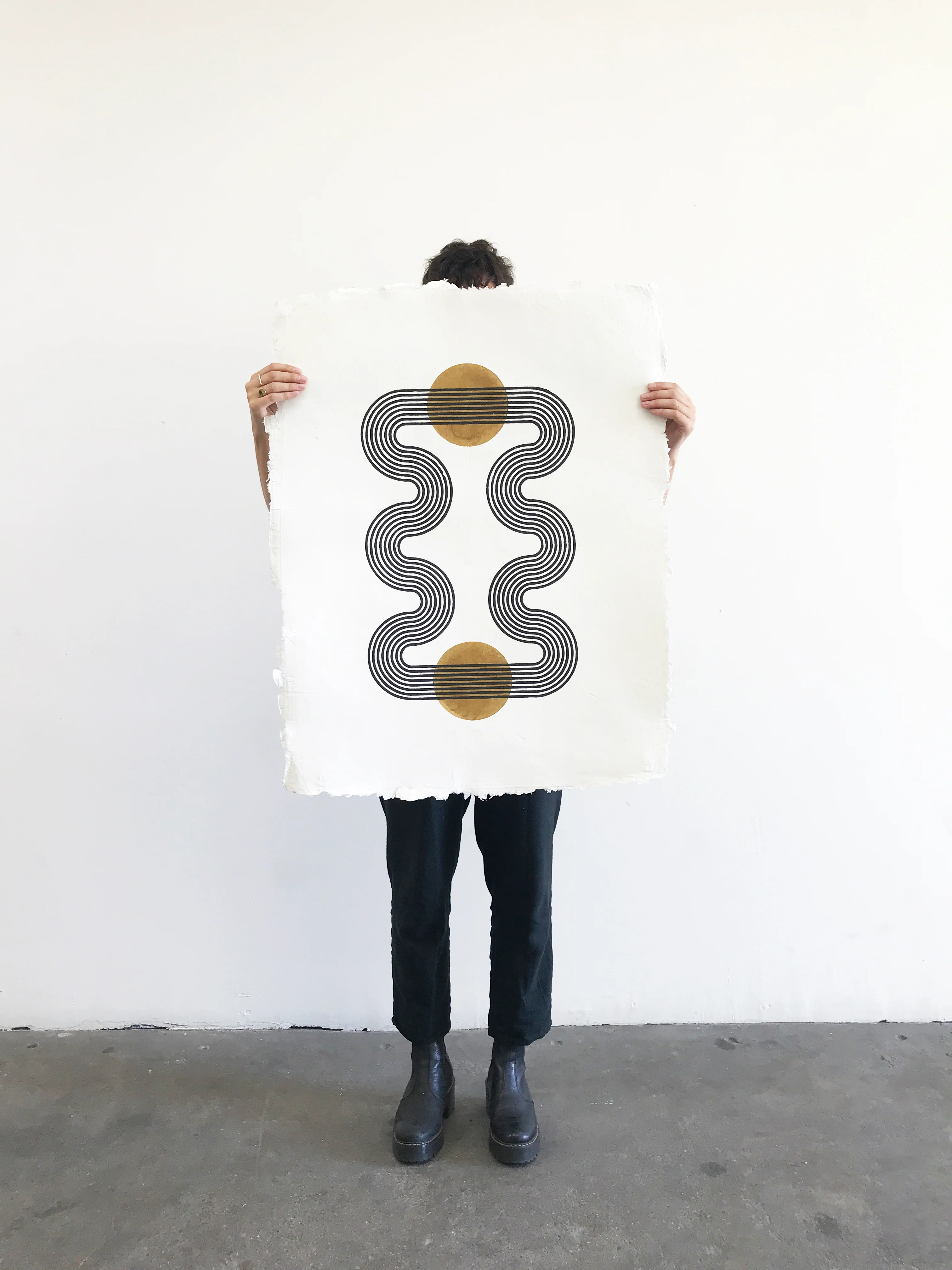 Lagoon | Ochre | Woodblock Print - Image 4