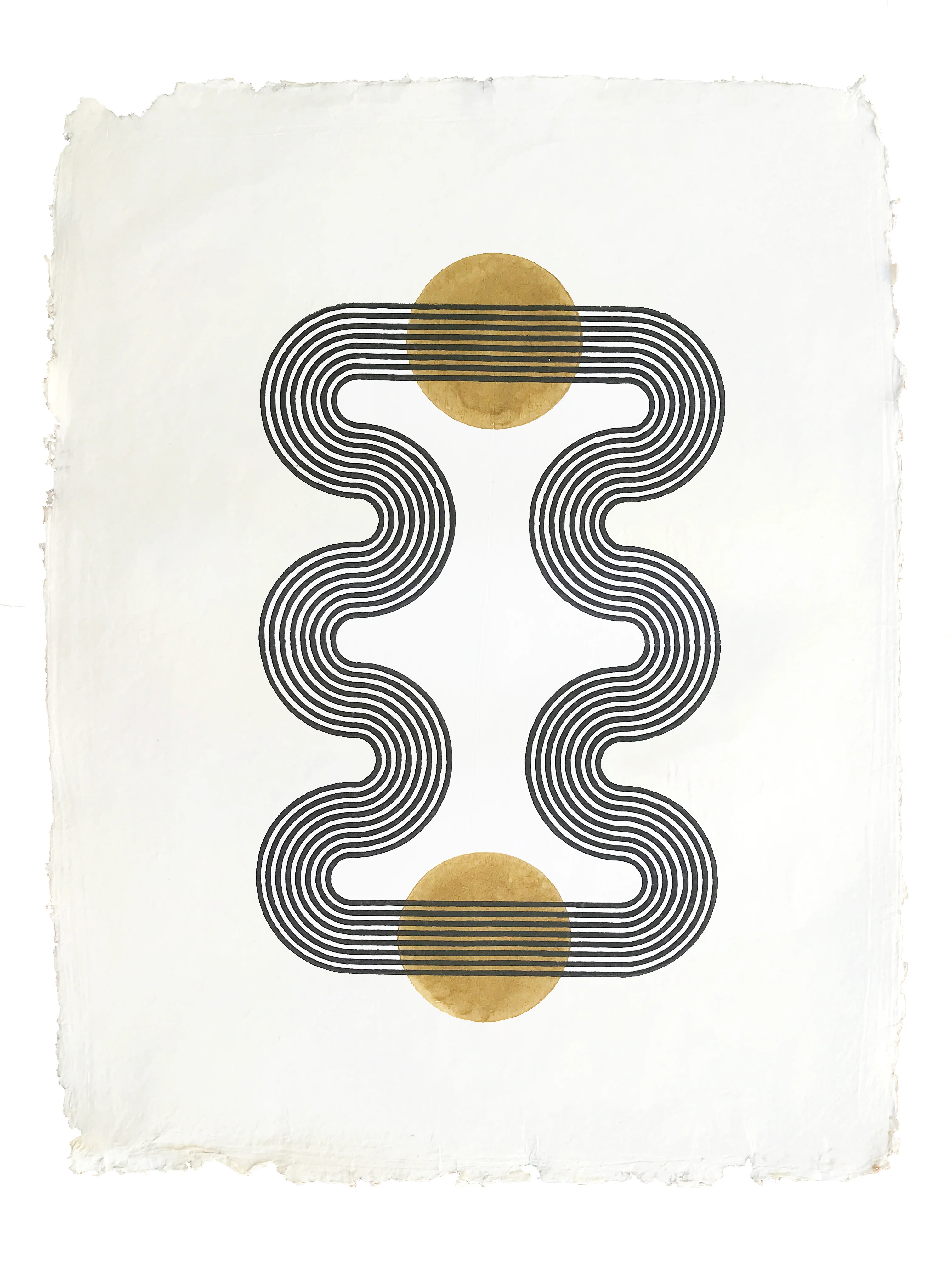 Lagoon | Ochre | Woodblock Print - Image 6